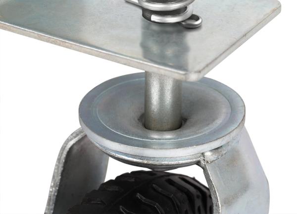 8-Inch Spring Gate Wheel 360 Degree Swivel Casters Kit Flat Free Tire And Suspension