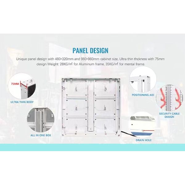 Outdoor Led Screen Long Lifespan P5.7 Full Color LED Display Panel 250mm*250mm For Outdoor Advertising