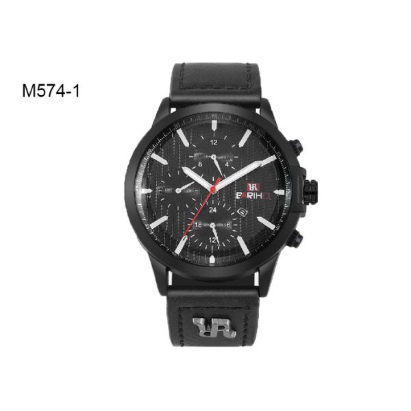 Business Men's Quartz Watch Analog Chronograph Date Leather Band Dress Watch M574