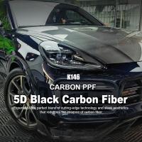 K146 5D TPU noir couleur voiture Film de protection de peinture en fibre de carbone enveloppement en vinyle forgé