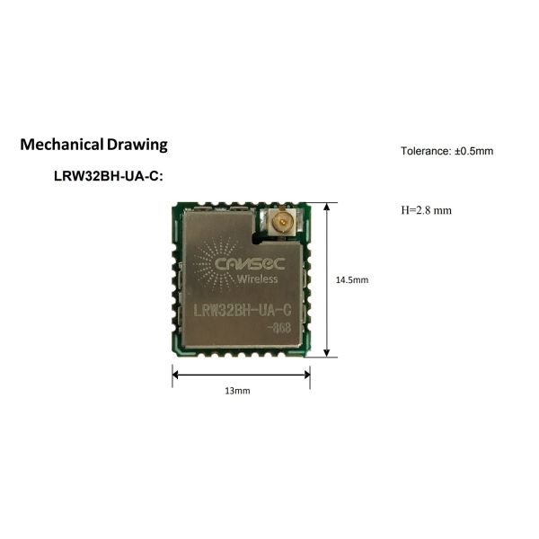 Малый модуль связи Lora Cansec LRW32BH-HA/UA-C ST-STM32WLE Lorawan Трансмиссия длительного действия