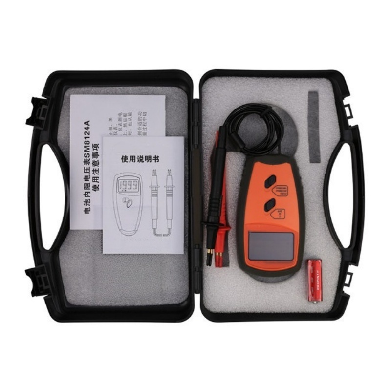 SM8124A Battery Internal Resistance Tester with 1KHz Constant Current Four Wire Probe and LCD Display