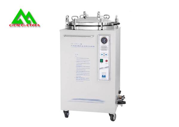 Vertical LED Digital Display Pressure Steam Sterilizer With Wheels Electric Heating