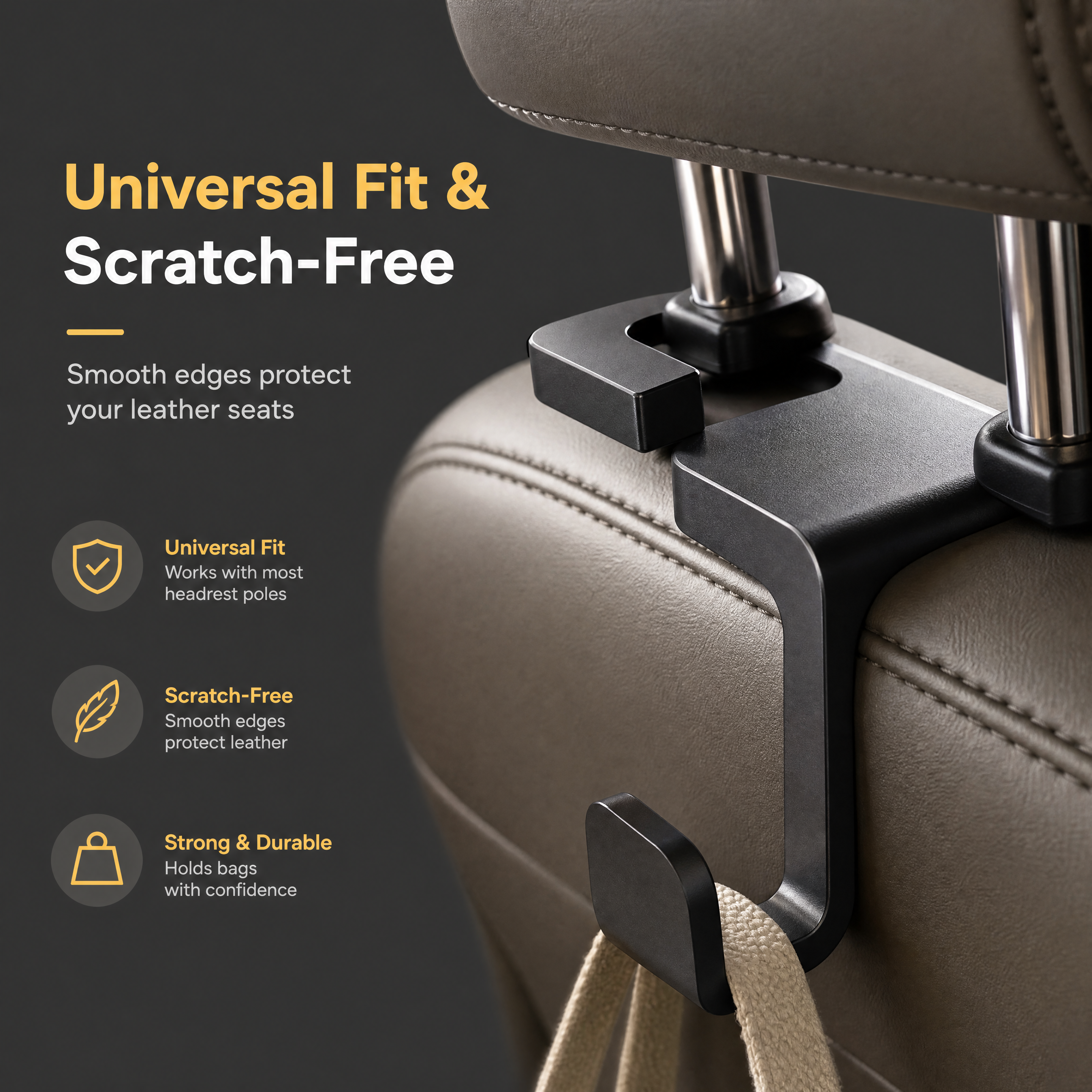 Custom Color 3D Printed Automotive Parts Hanging Sturdy Load Bearing Car Headrest Storage