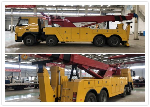 Diesel Fuel Road Wrecker Truck Max Speed 90 Km / H 2 Pieces Winch D13 Engine