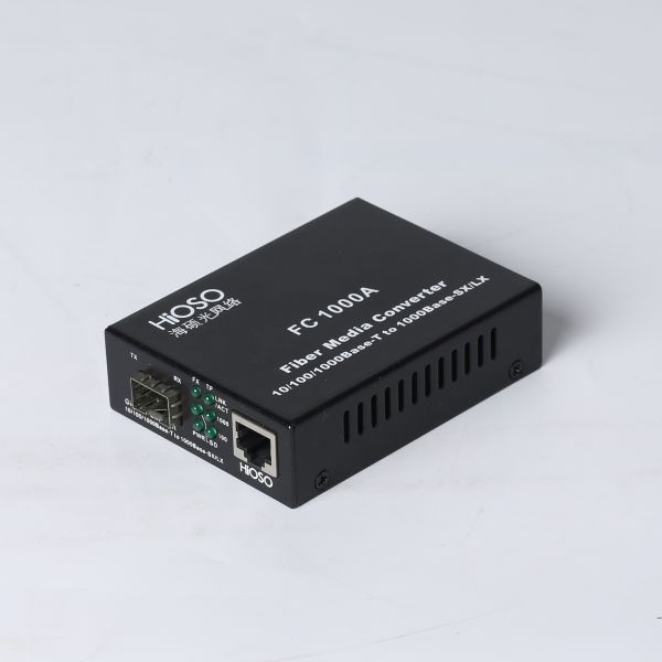 Hioso 1 FX 1 TP Gigabit Ethernet Media Converter Dual Fiber Multimode Metal Casing