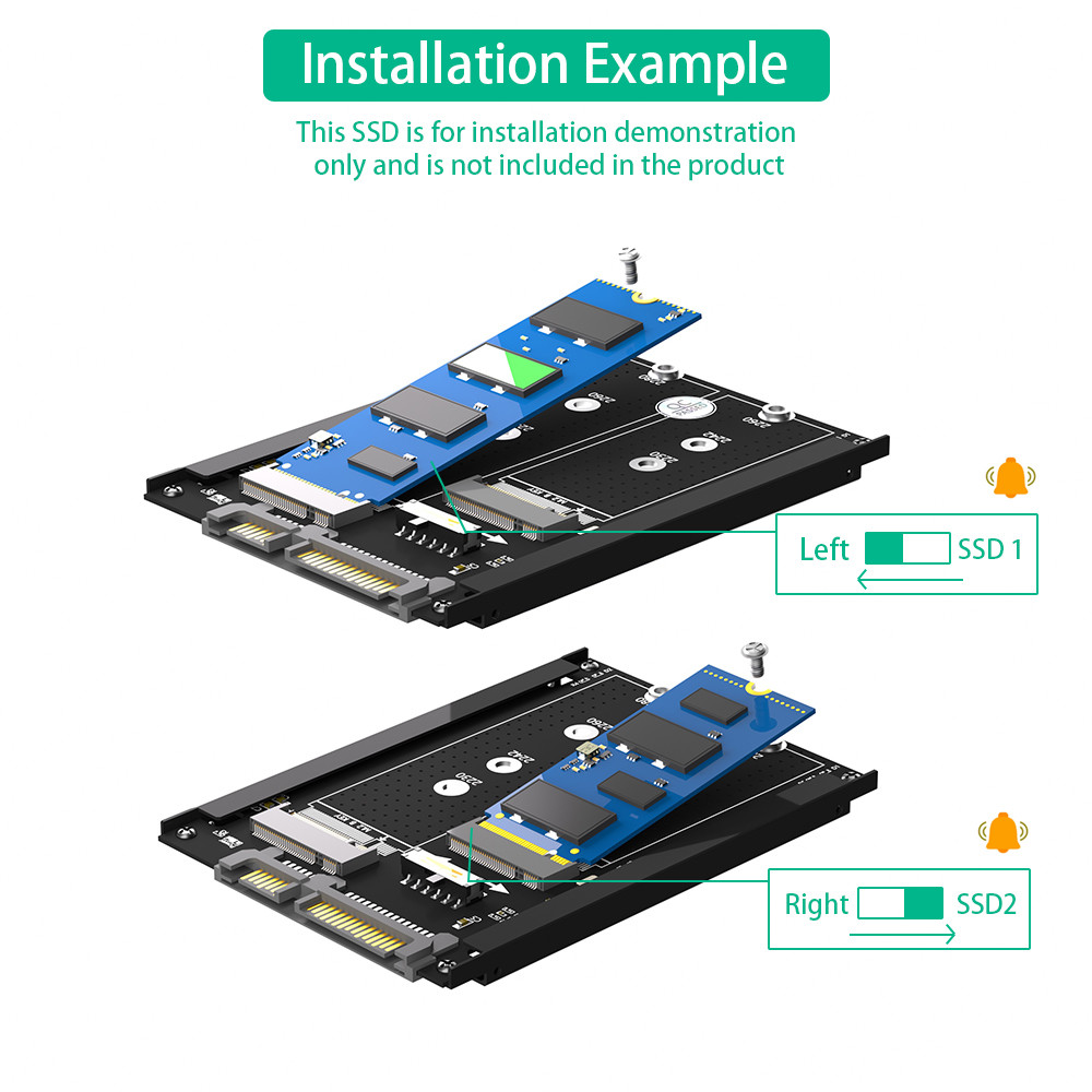Двойной M.2 B Key/B&M Key SSD на 2,5