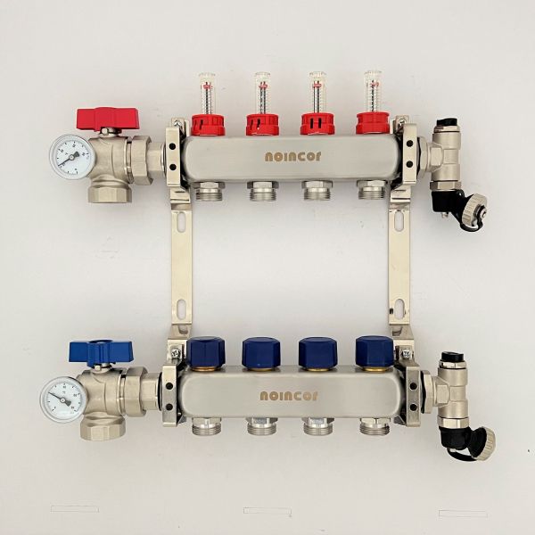 stainless steel radiant water heating manifolds for central heating system, floor heating manifold