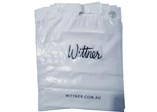 Recyclable Reusable White Reinforced Die Cut Handle Retail Boutique Shopping Bags