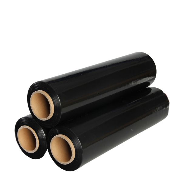 Hand Stretch Film Packaging Jumbo Roll , Black / Clear Wrapping Film For Pallets