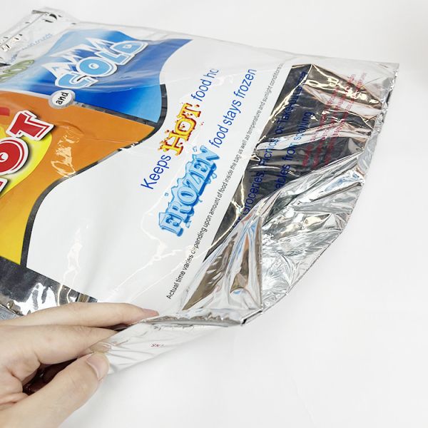 Plastic Silver Custom Disposable Hot Cold Thermal Bag For Frozen Food