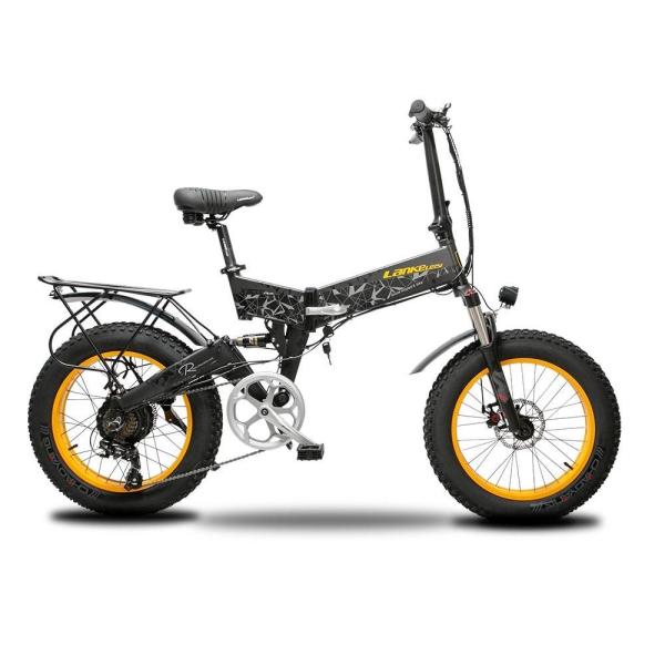 13AH 20 Inch Electric Fat Bike , Lankeleisi Folding Bike With Alloy Fork