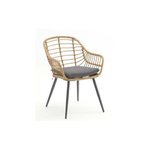 Flat And Round Outdoor Garden Rattan Chair  250 Lbs Steel Frame