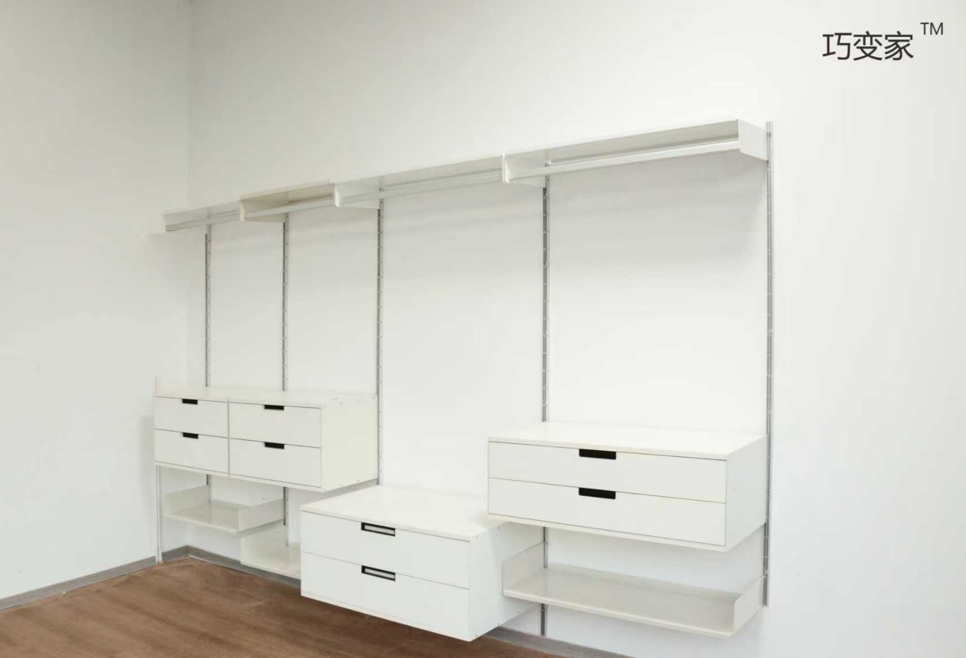 Flexible Detachable Metal Storage Rack Drawer Open Wardrobe for Assembling Clothes Racks Living Room
