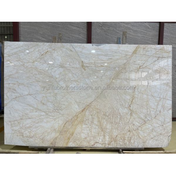 Polished Spider Golden Marble Slab Ideal for Modern Villa Wall Floor Graphic Design