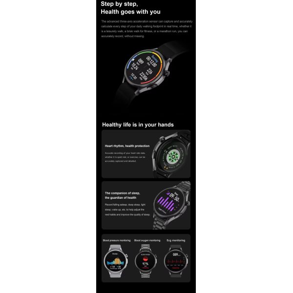 Waterproof Round Sport Outdoor Smartwatches Multifunctional 200mAh