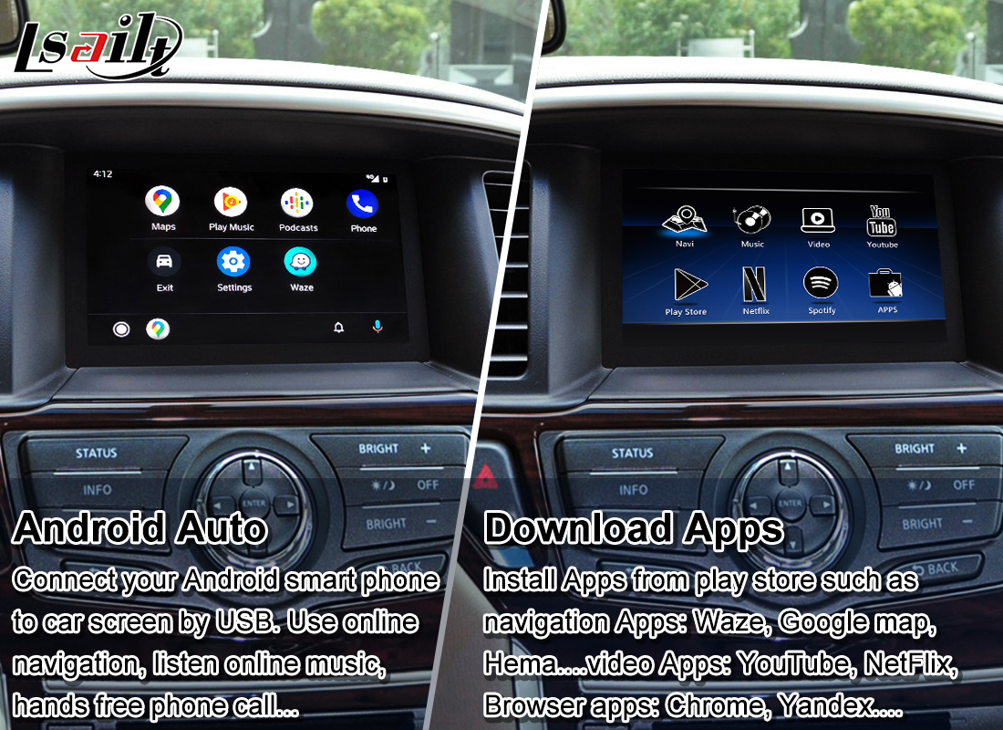 Экран мультимедиа автомобиля CarPlay для Nissan Pathfinder, патруля, Armada Infiniti QX с автомобилем андроида