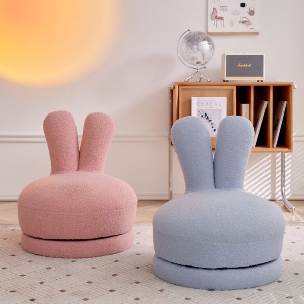 Creative Cartoon Lazy Sofa Stool Living Room Buddy Swivel Chair Children's Rotatable Backrest Leisure Seat Apartment School