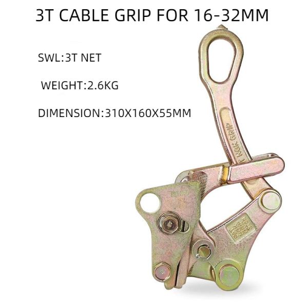Capacity 2T Cable Grip Tension Wire Grip For Tightening Wire Rope 4-22mm