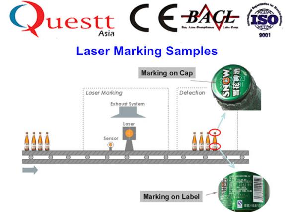 Flying Fiber Laser Marking Machine With Conveyor For Production Line Expiry Date Coding Cable Printing