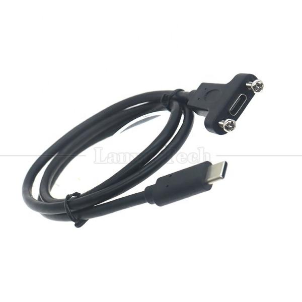 USB3.1 Gen2 10Gbps Screw Locking USB Type C Male to Female Panel Mount Extension Cable