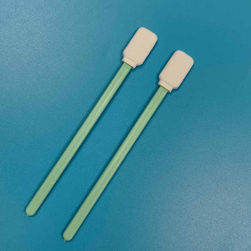 714 Green Handle Lint Free Swab Flat Square Cleanroom Swab Precision Cleaning Polyester Swab for Lens Cleaning
