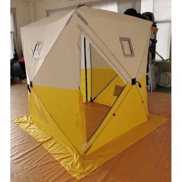 235*235*200MM Наружное рыболовное убежище ПУ покрытое 200D полиэстером Оксфордской стекловолокнистой двуцветной кемпинговой палаткой