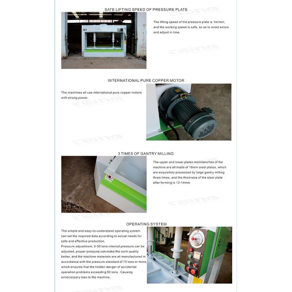 Machine de pressage à froid à porte en bois à faisceau hydraulique automatique