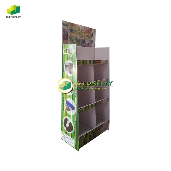Advertising Exhibition Pop Shelf Cardboard Floor Display Rack Foldable for Milk Powder