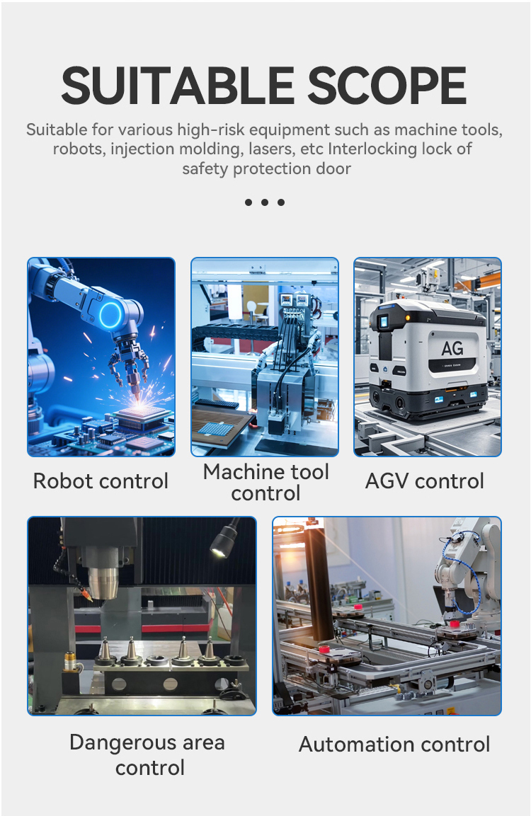 Dual Monitoring Safety Door Switch with 1300N Tensile Strength and ISO14119 Compliance for Industrial Safety