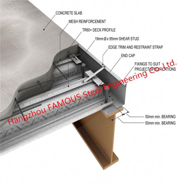 Galvanized Steel Composite Floor Decking 1.2mm Thickness
