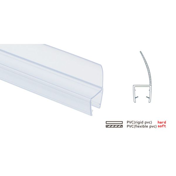 Frameless сползая PVC прокладки уплотнения двери ливня вертикальный мочит сохранение штуцеров