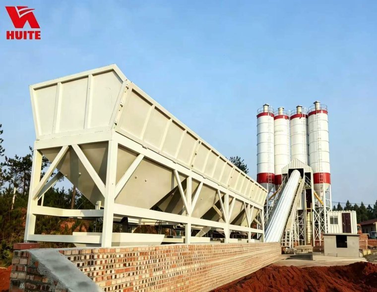 HZN90 Precast Compact Concrete Batching Plant Energy Saving Vertical Shaft Mixing