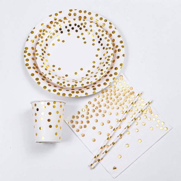 Birthday Party 100 Biodegradable Bronzing Dots Disposable Dishware