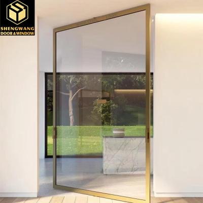 Double Glazing Entrance PT Door  With 1.2M Width Custom Aluminium Sliding Doors Key Lock