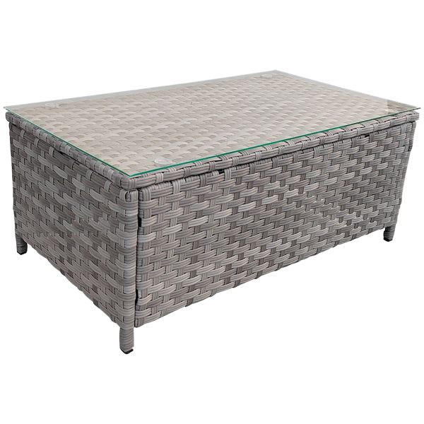 Set of 5 Garden Leisure Sofa Set PE Wicker Steel Frame Hand Weaving Garden Furniture