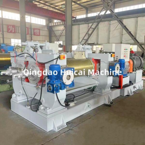 1200 mm de comprimento Máquina de mistura de compostos de borracha de dois rolos com relação de rolos de 1 a 1,27