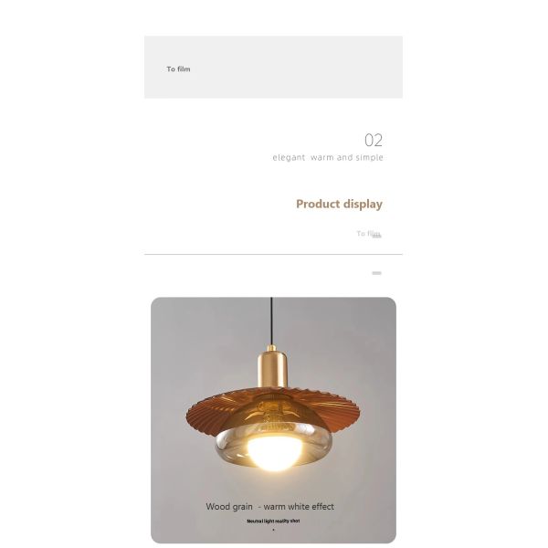 Glass Lampshade Bedroom Living Room Hanging Lights Vintage Led Glass Pendant Lamp Fixture (WH-VP-340)