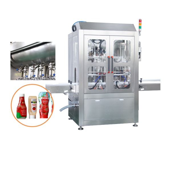 Automatic Viscous Liquid Jam Glass Jar Filling Machine With Heating And Mixing