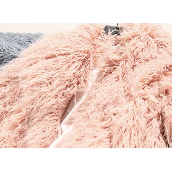 Зима женщин меховой шыбы новых курток воротника меха Faux моды стиля зимы шерстяных Breathable покрытая