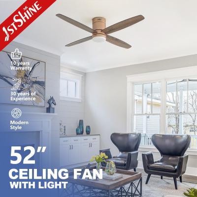 Low Profile 4 MDF Blades LED Ceiling Fan com controle inteligente e CCT 3000K/4500K/6000K