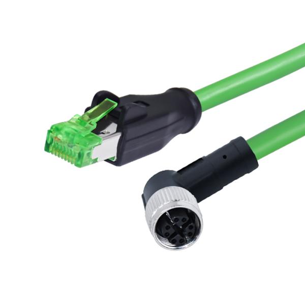 M12 X Code 8 Pin Male Waterproof RJ45 Ethernet Cable Cat 6