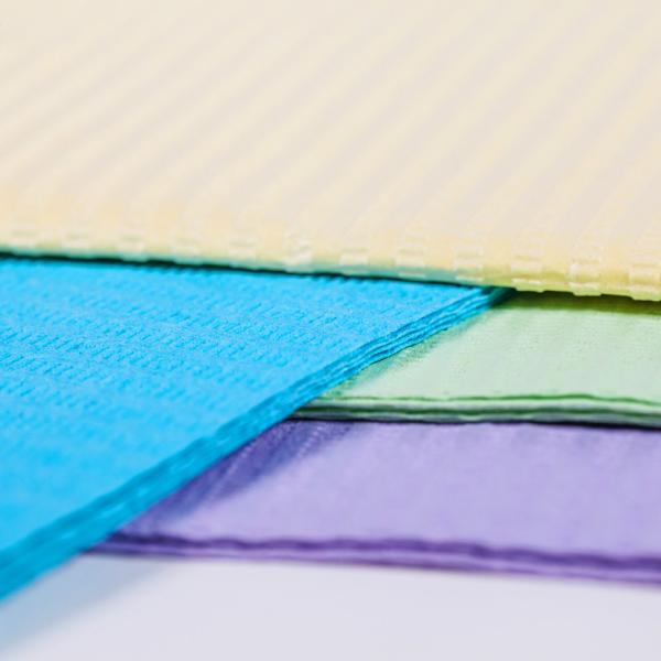 Colorful 40gsm 33cm*45cm waterproof dental bibs