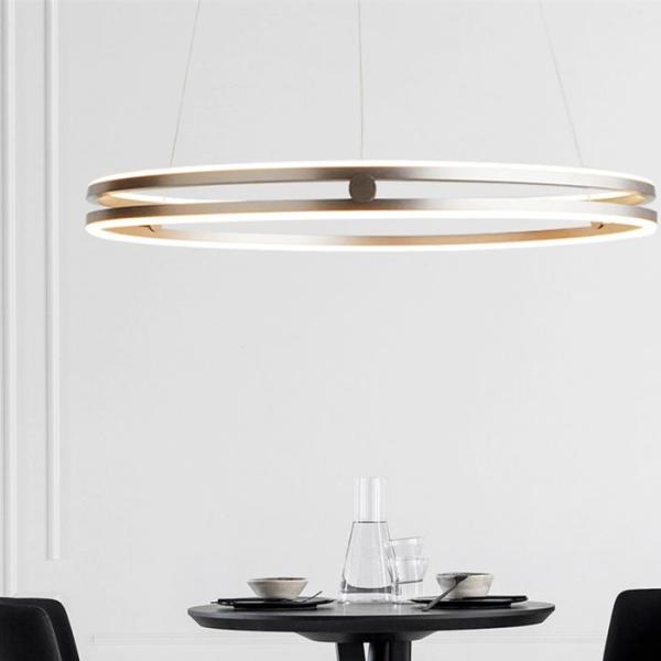 Dobro nórdico de suspensão de iluminação interno decorativo Ring Aluminum Luxury Chandeliers da luz & luzes do pendente modernas