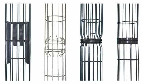 Mild / Stainless Steel Filter Bag Cage With 12 / 16 Wires Silicon Coating