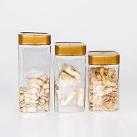 Boîte métallique transparente matérielle de stockage de nourriture d'animal familier carré avec le couvercle de pp pour la cuisine
