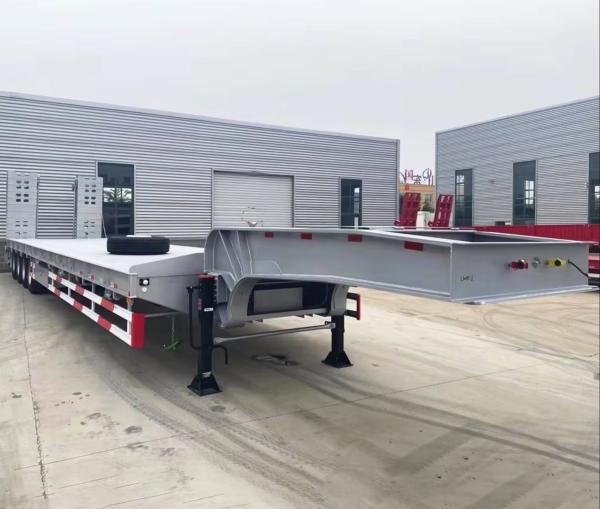 2/3/4 Axle Gooseneck Detachable Semi Lowbed Trailer , Lowboy Semi Trailer For Sale In Mexico