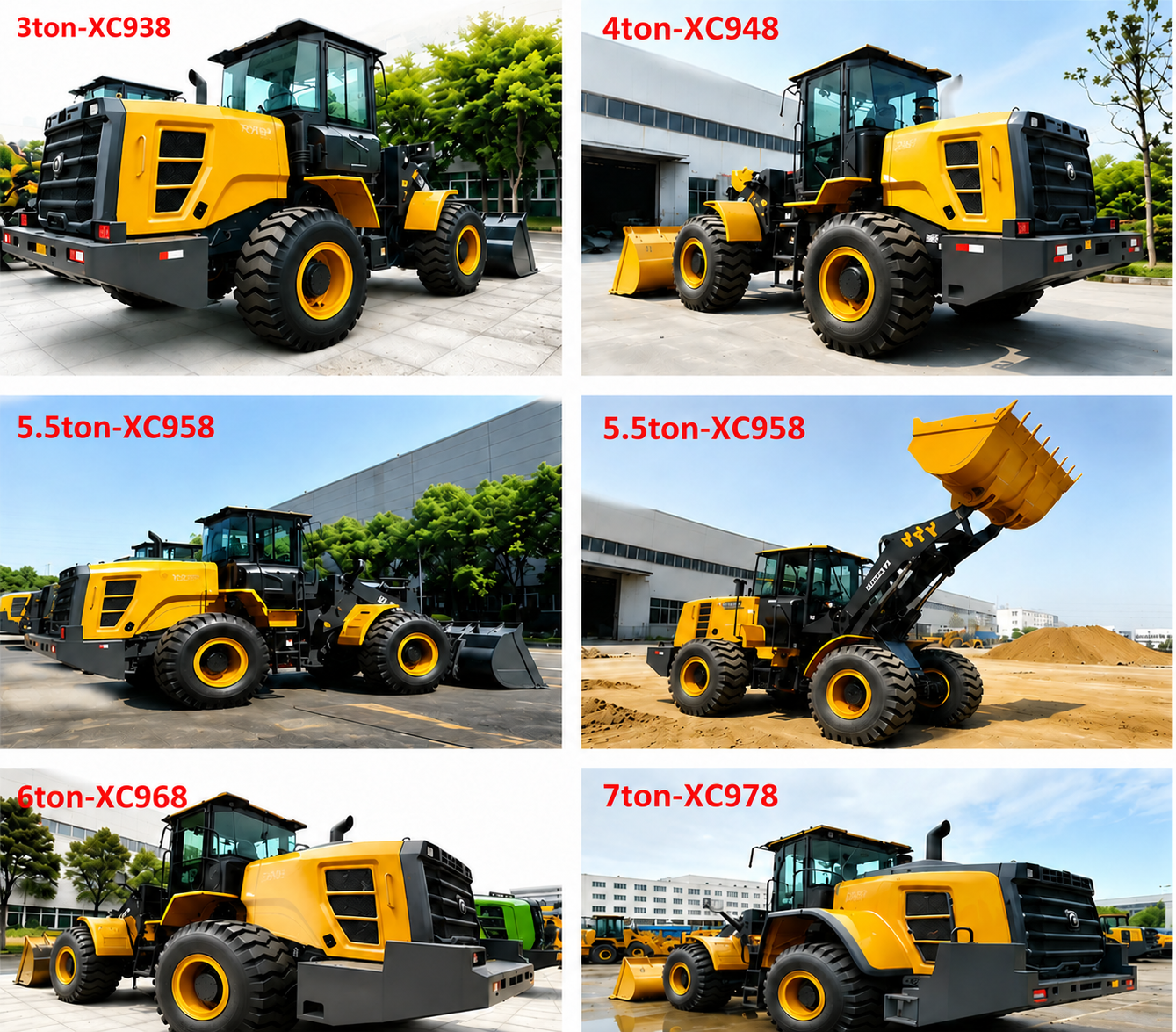 XC938 Small Wheel Loader 3.5 Ton 1.8m³ Bucket Loader Machine for Farm and Construction