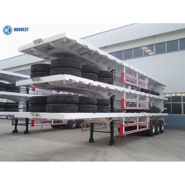 40 de Ton Payload Platform Thickness 3m m FUWA 3 del árbol 40ft del plano remolque semi