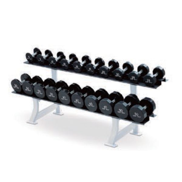 Merging Two Tier Dumbbell Rack U+H1048 Durable Centering Gym Ready Consistent